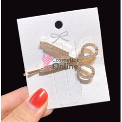 Agrafa pentru par metalica AGF026BB - Aurie cu strasuri 